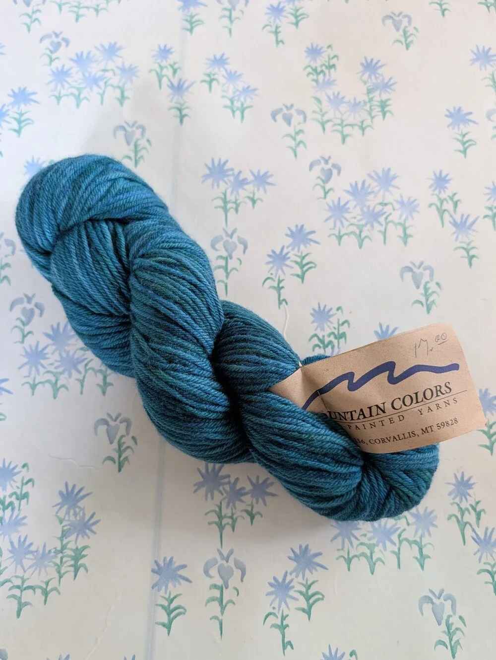 Mountain Colors 4/8 Wool Yarn NEW Teal Blue Green 250 yards Worsted Weight